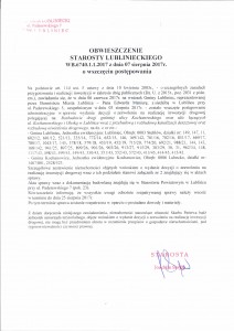 Obwieszczenie Starosty Lublinieckiego