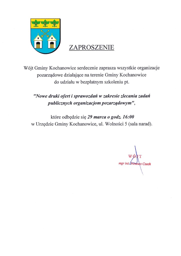 zaproszenie szkolenie