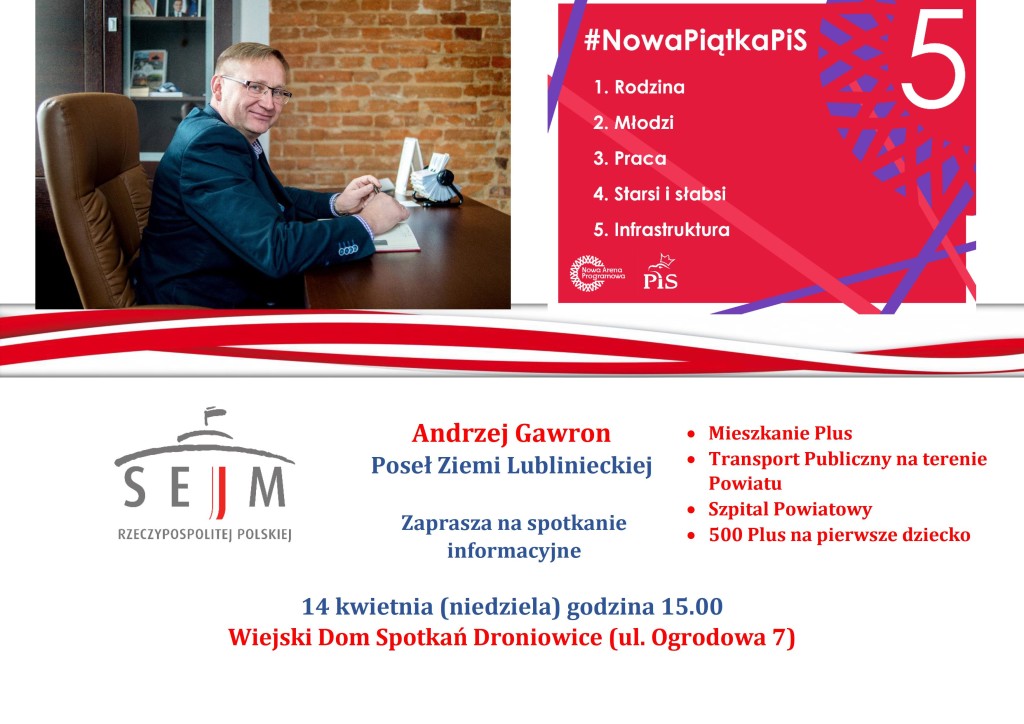 Zaproszenie na spotkanie Droniowice WLAŚCIWE